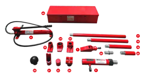 VERIN HYDRAULIQUE - PORTO POWER 10T